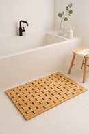 Tapis de bain antidérapant motif plante doux microfibre