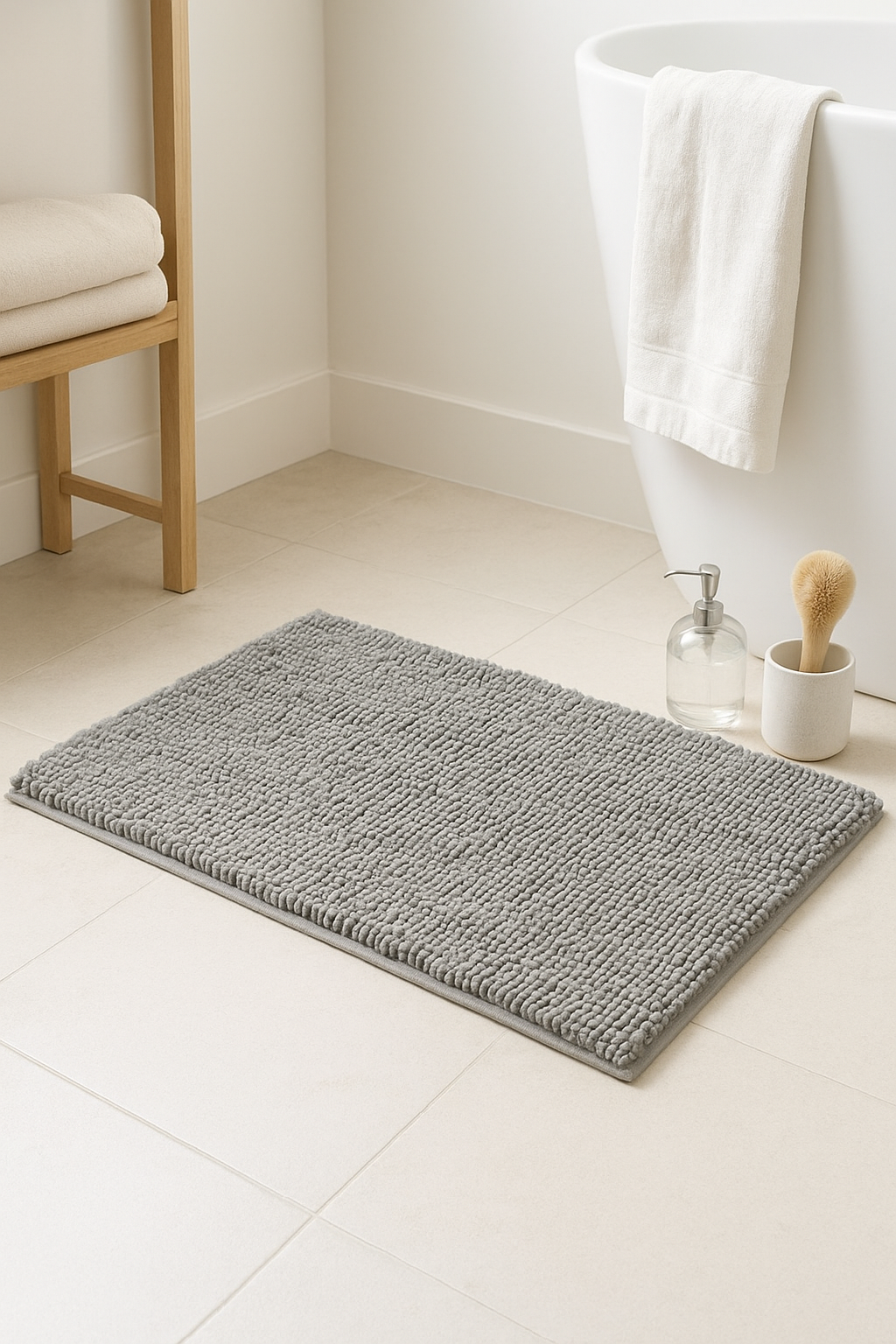 tapis de bain chenille antiderapant ultra absorbant epais