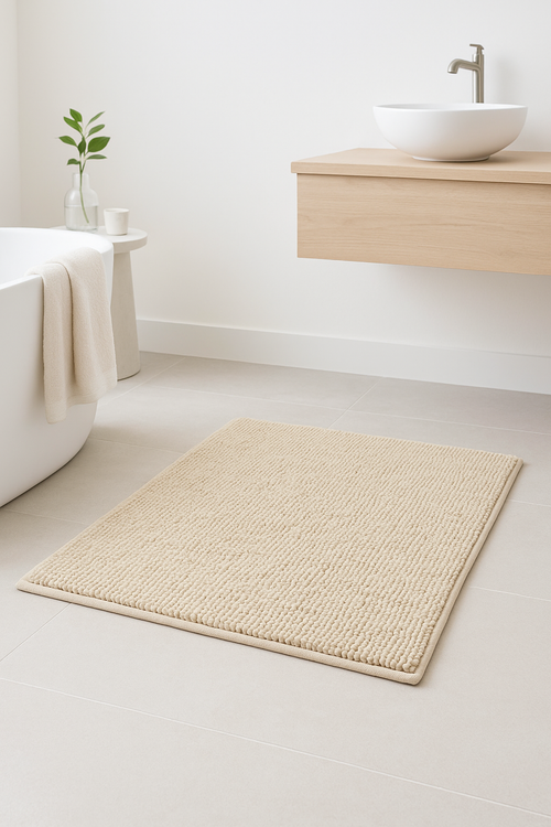 tapis de bain chenille doux absorbant antidérapant moderne
