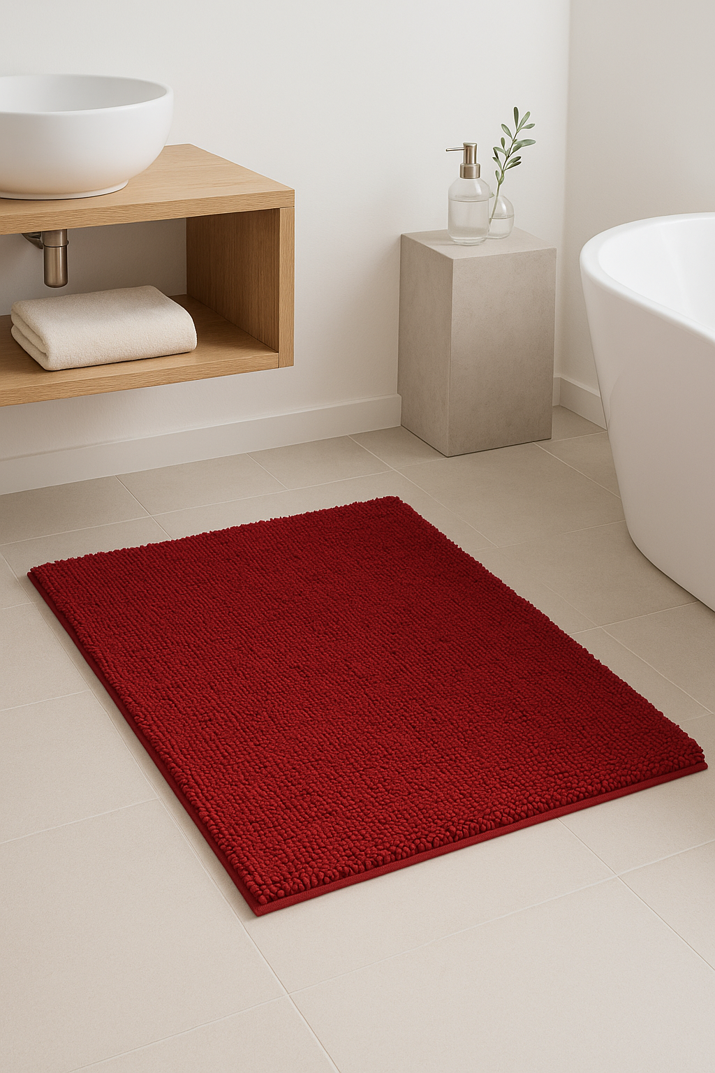 Tapis de bain chenille microfibre antidérapant épais absorbant
