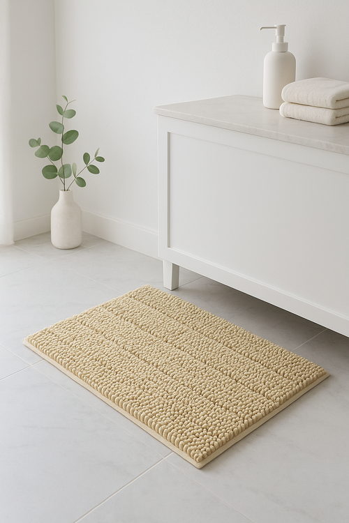 tapis de bain chenille ultra absorbant antiderapant raye
