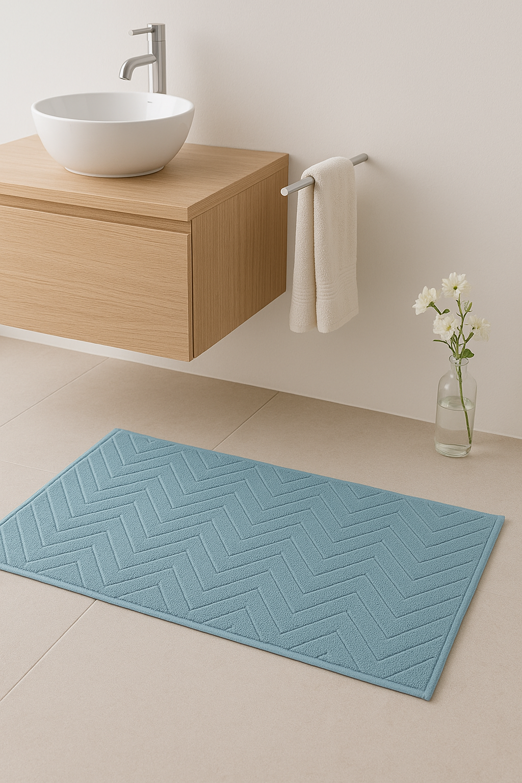 tapis de bain coton absorbant motif cartoon moderne