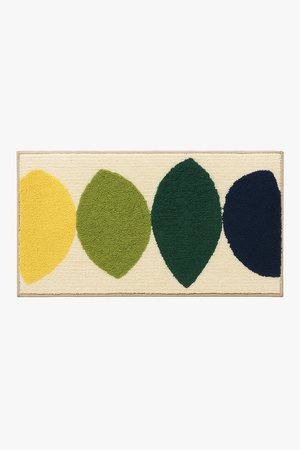 Soft absorbent non-slip microfibre leaf bathroom mat