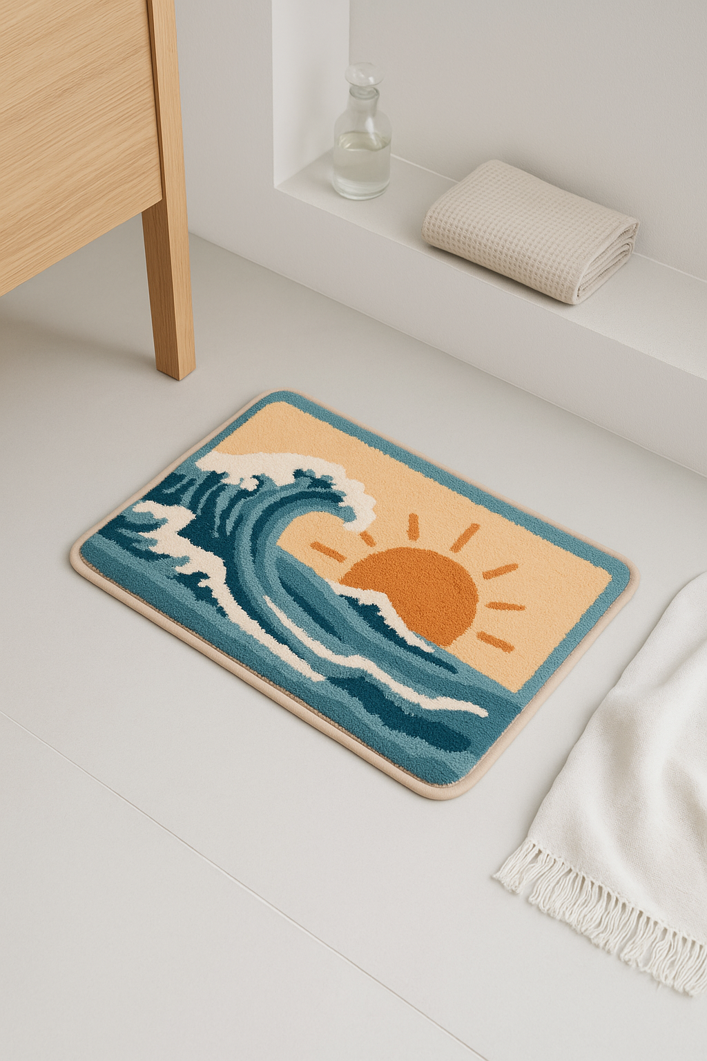 tapis de bain flanelle motif moderne antidérapant - vue 3 sur 2