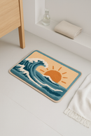 tapis de bain flanelle motif moderne antidérapant