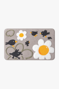 Tapis de bain floral microfibre doux antidérapant absorbant