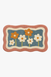 Tapis de bain floral moderne antidérapant lavable