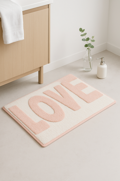 tapis de bain lettres cartoon antiderapant doux absorbant