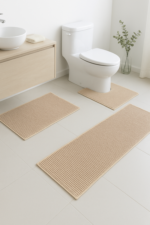 tapis de bain lot 3 minimaliste antidérapant wc