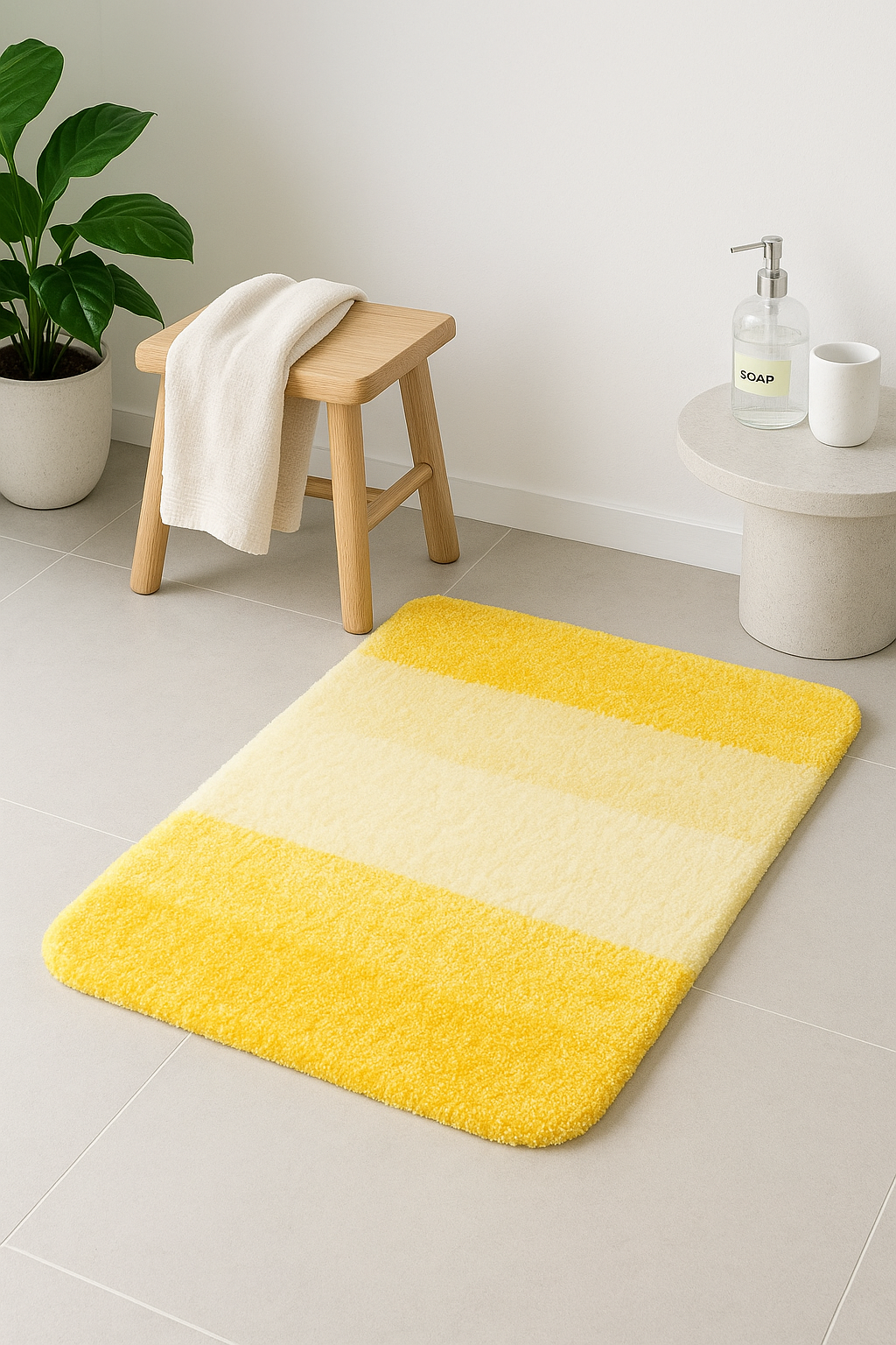 Tapis de bain moelleux antidérapant absorbant style moderne