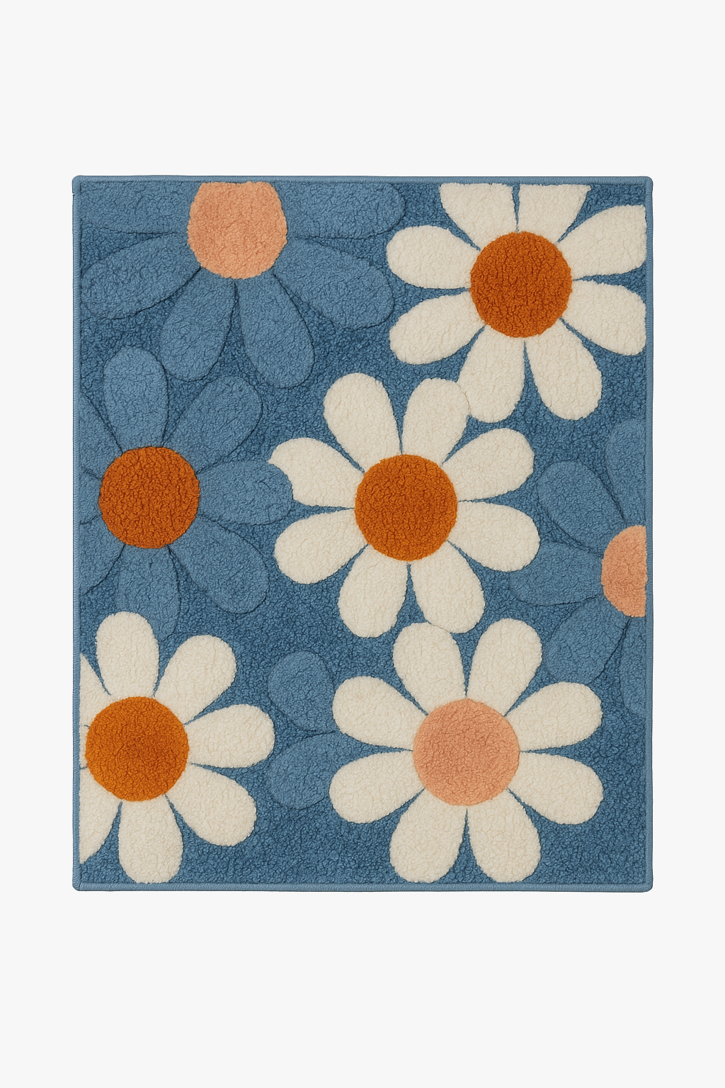 tapis de bain motif marguerite style moderne antiderapant