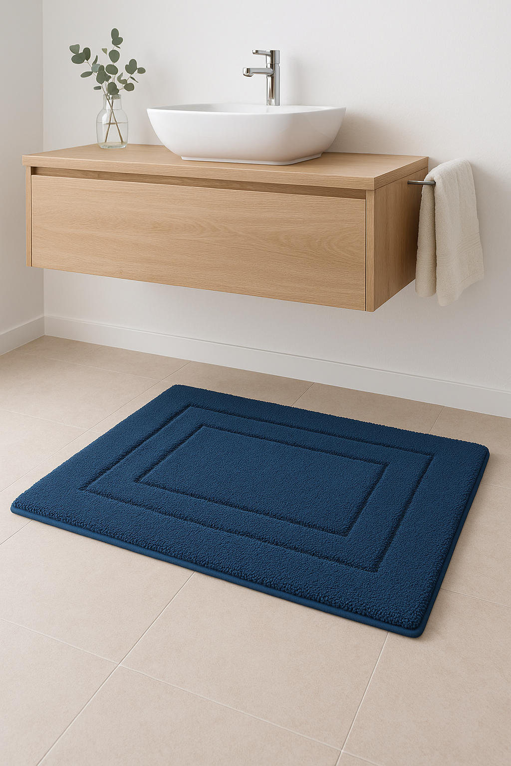 Tapis de bain velours antiderapant absorbant interieur