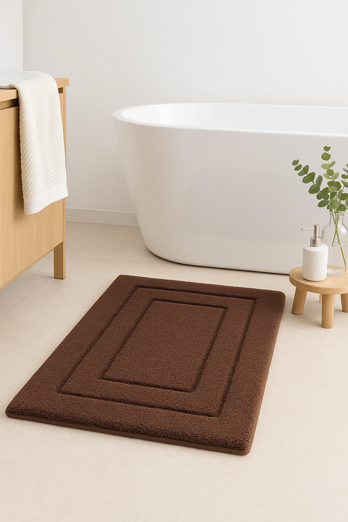tapis de bain velours double cadre antidérapant absorbant