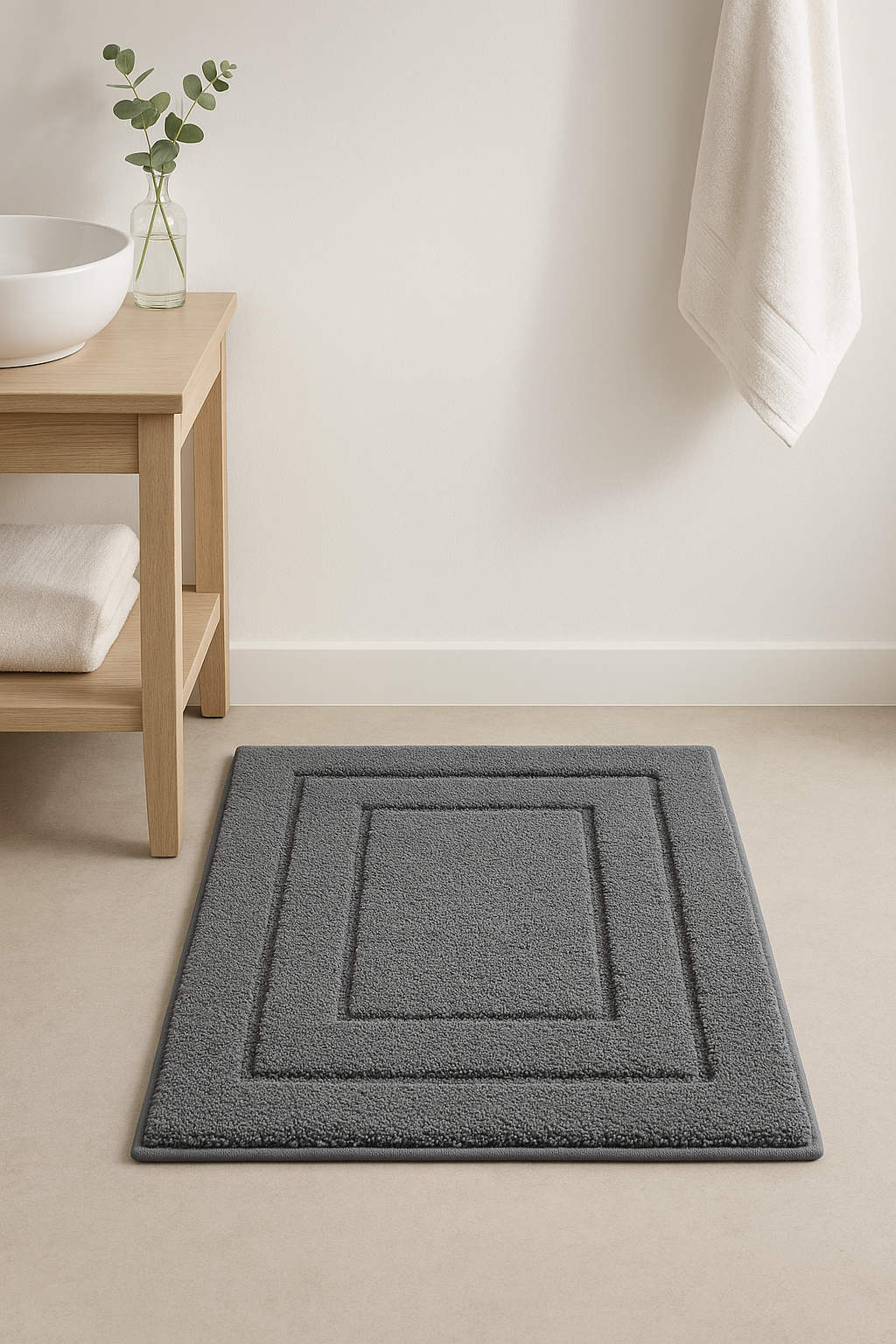 Tapis de bain velours double cadre antiderapant absorbant - vue 3 sur 2