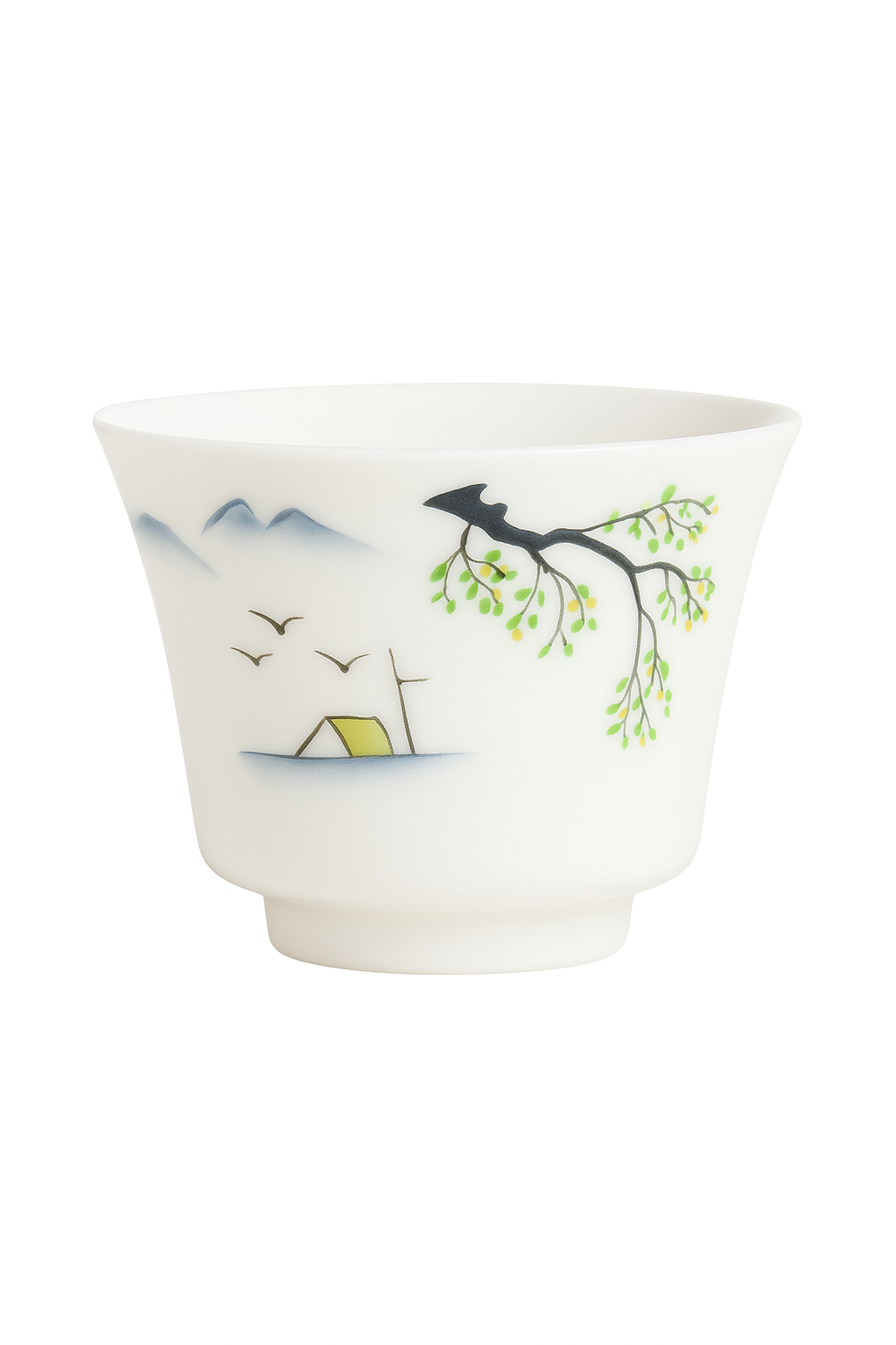 Tasse à thé céramique style chinois peinte main - vue 2 sur 2