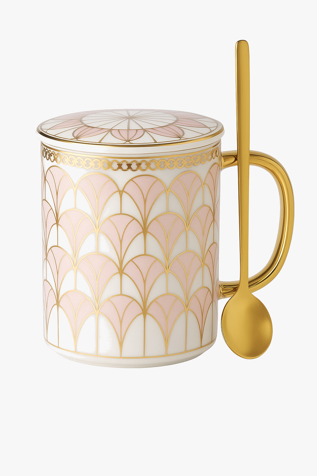 Tasse céramique style britannique couvercle cuillère bureau