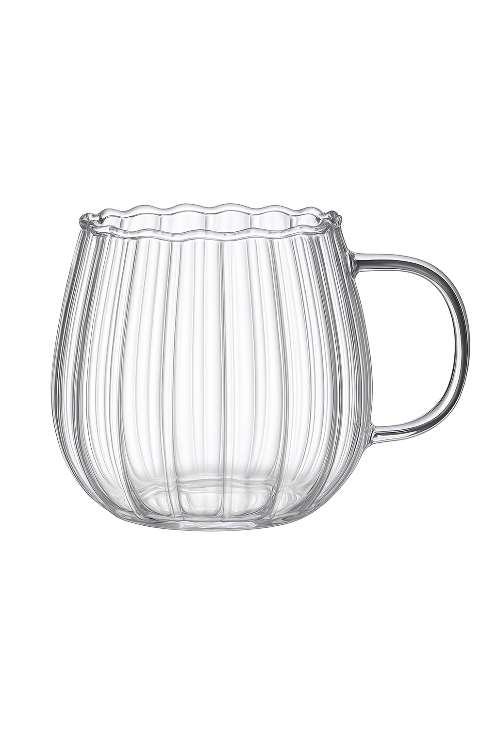 Tasse café verre borosilicate rayures créatives 400 ml