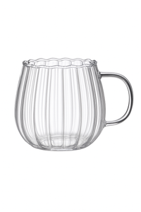 Tasse café verre borosilicate rayures créatives 400 ml
