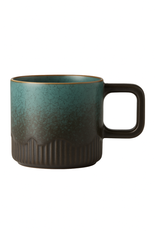 tasse cafe vintage ceramique anse bois 60 ml