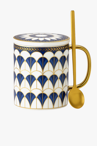Tasse ceramique couvercle cuillere style britannique luxe