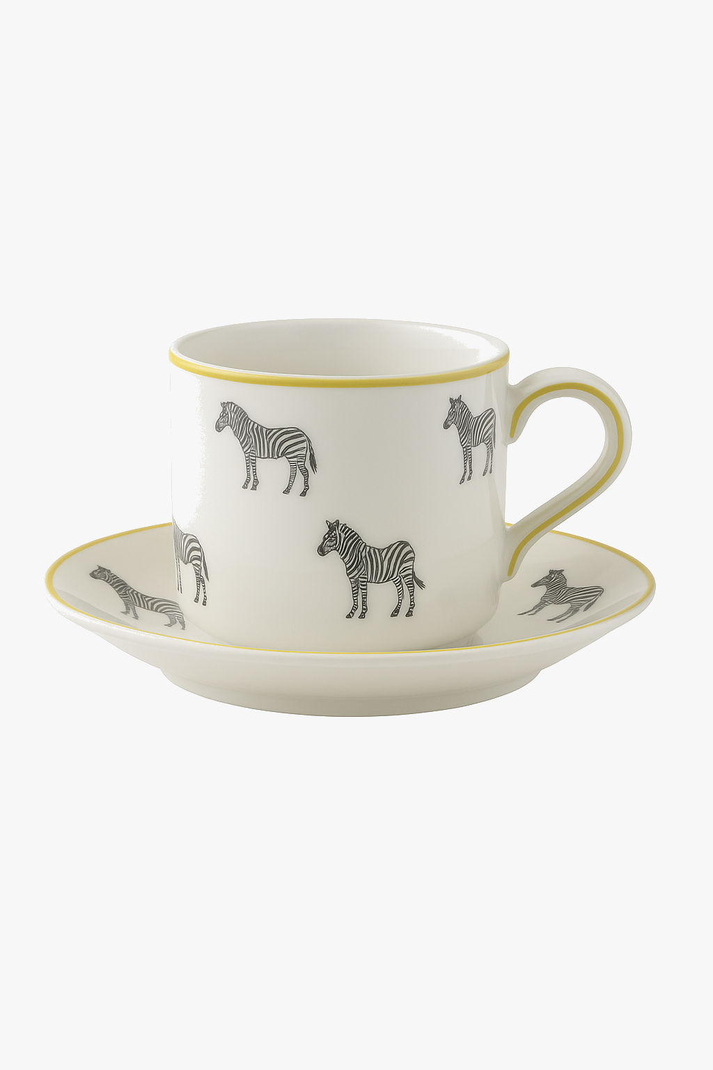 Ceramic teapot with zebra pattern and stainless steel infuser