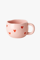 Tasse ceramique peinte main motif coeur amour