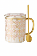 Tasse céramique style britannique couvercle cuillère bureau