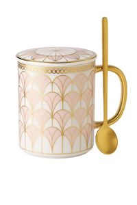 Tasse céramique style britannique couvercle cuillère bureau