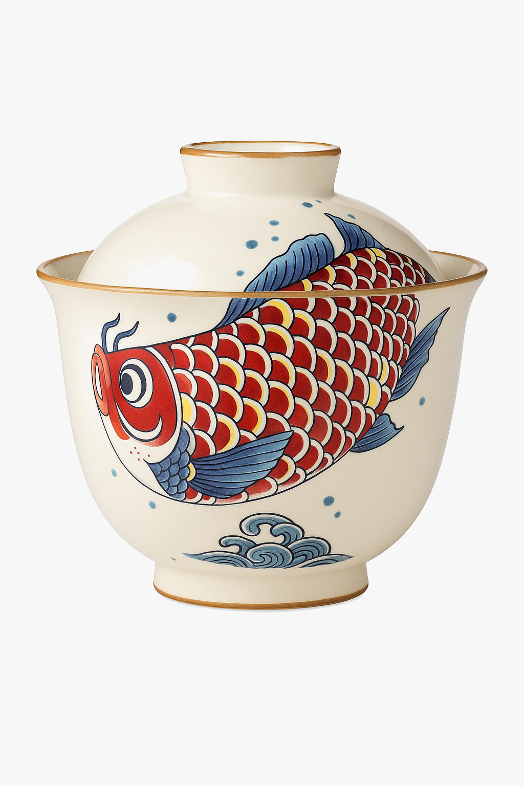 Tasse chinoise céramique arowana style kung fu rétro