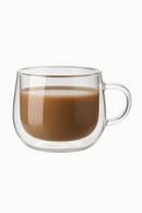 Tasse double paroi en verre avec anse isolante