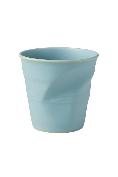 Tasse en gres plissee artisanale style vintage latte