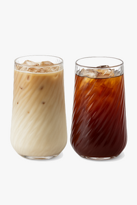 Tasse en verre rayé 400 ml pour boissons