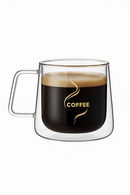 Tasse expresso verre double paroi avec anse