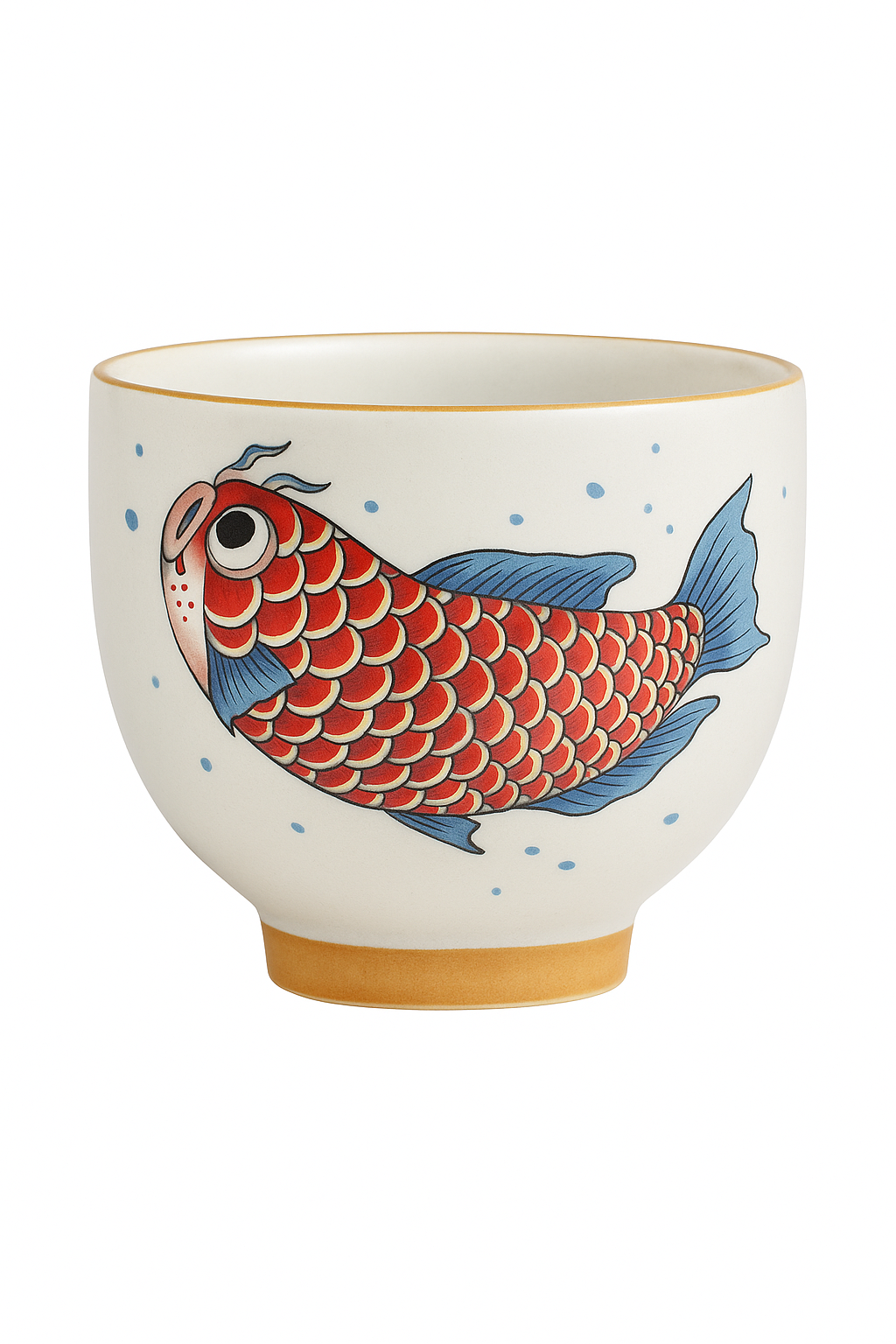 Tasse kung fu ceramique motif arowana style chinois - vue 2 sur 2