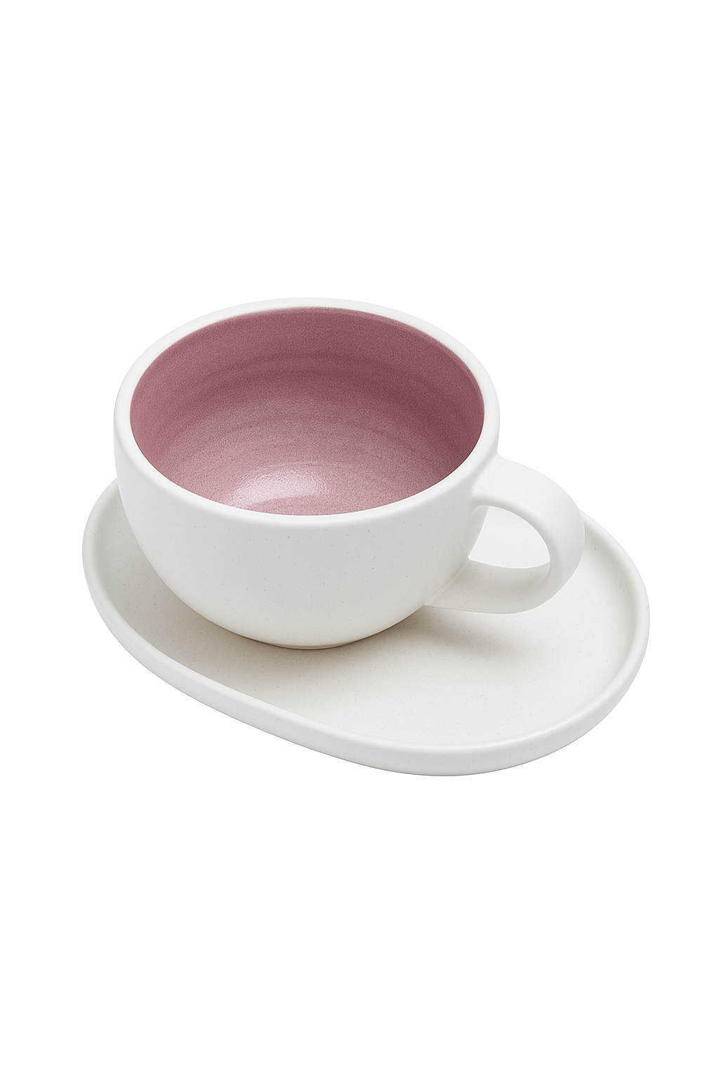 Tasse latte ceramique avec soucoupe style minimal 270ml