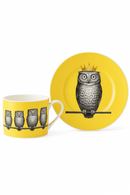 tasse porcelaine fine motif visage italien design bureau