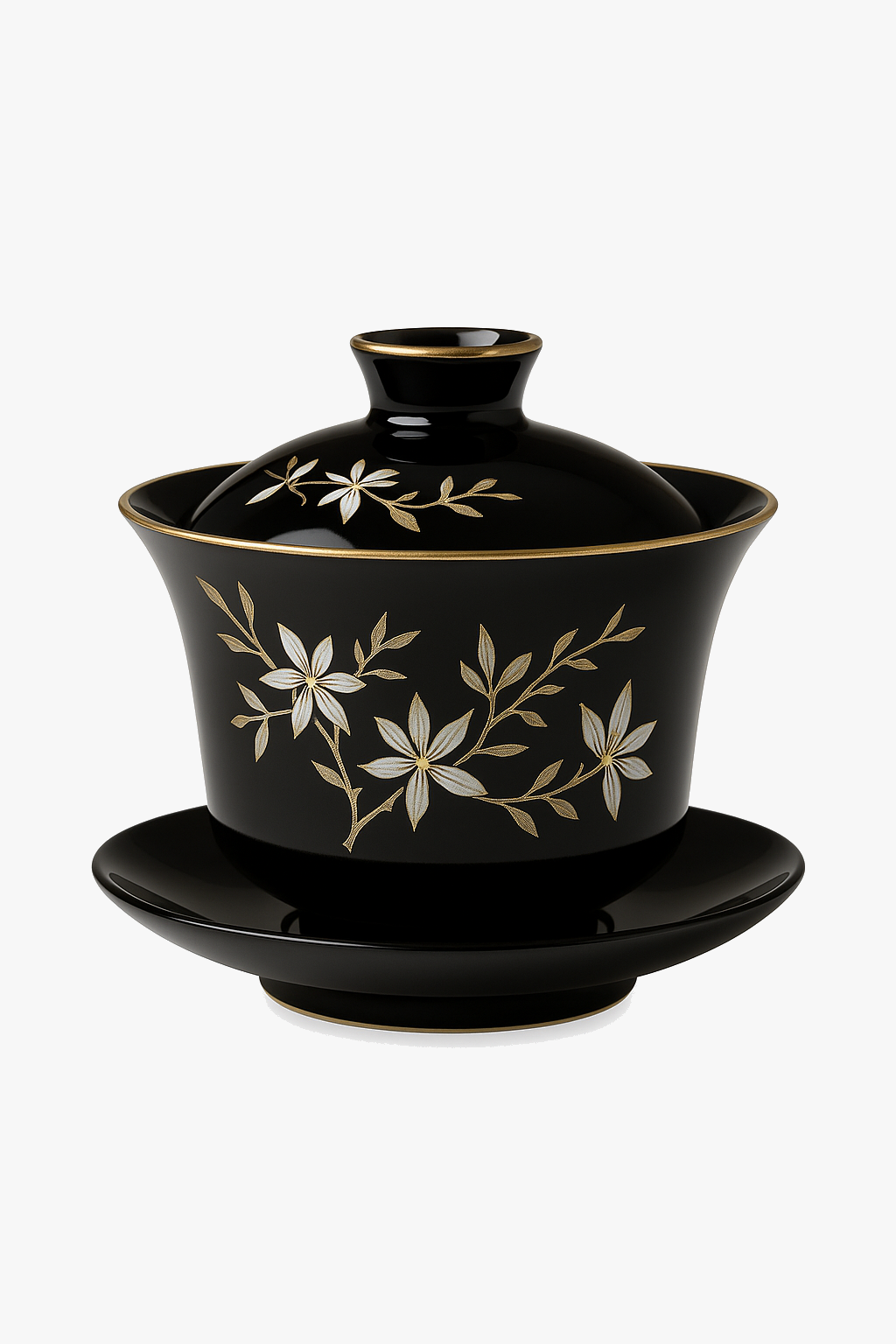 Retro kung fu ceramic teapot with apricot floral pattern