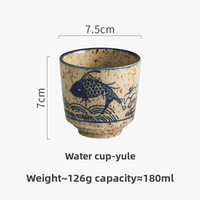 Tasse saké céramique yunomi japonaise peinte main traditionnelle
