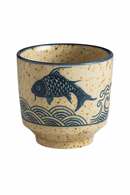 Tasse saké céramique yunomi japonaise peinte main traditionnelle