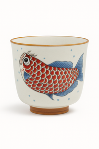 tasse thé céramique style chinois motif arowana coffret