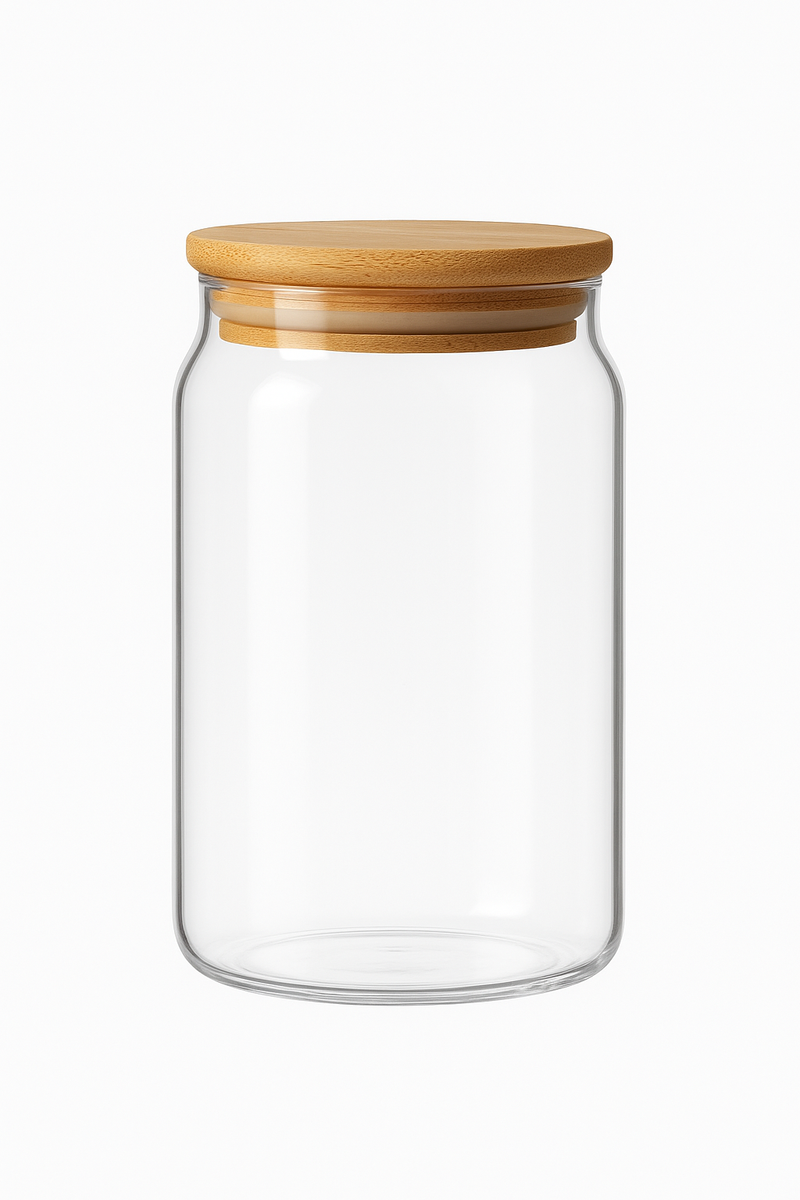 Tasse verre canette couvercle bambou paille borosilicate
