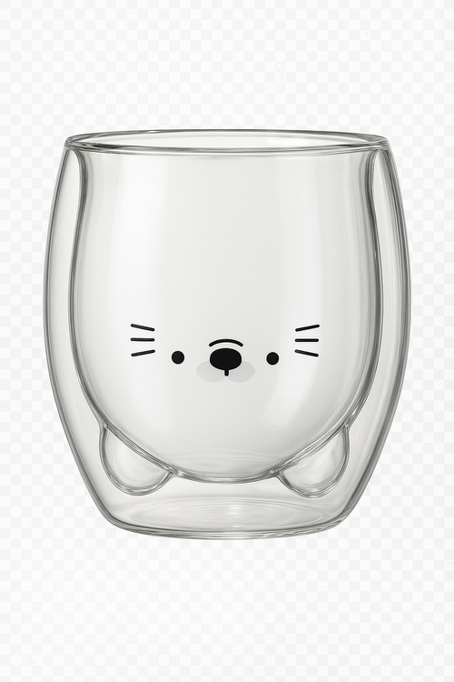 Tasse verre double paroi motif animaux 250ml