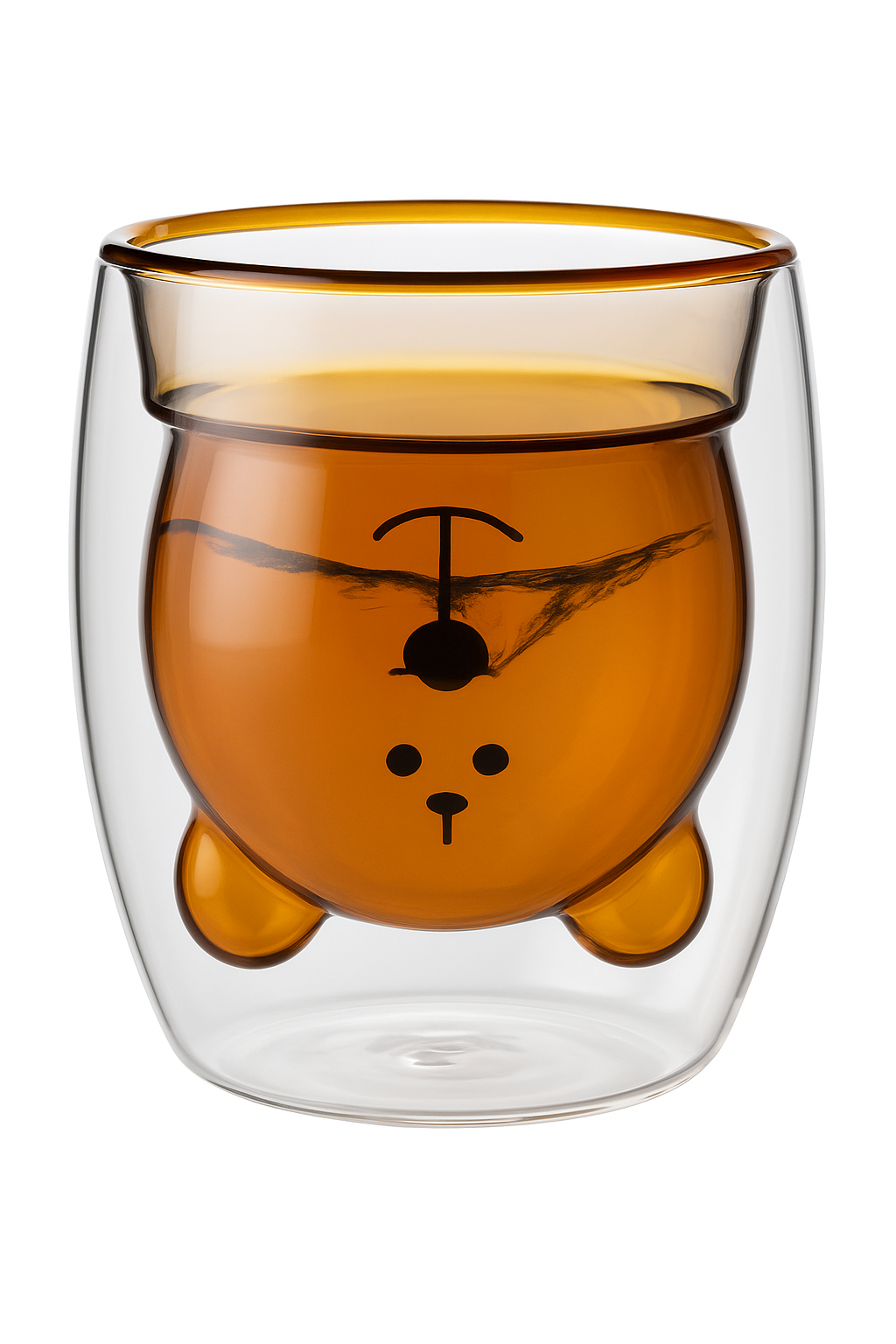 Tasse verre double paroi motif animaux 3d mignon - vue 2 sur 2