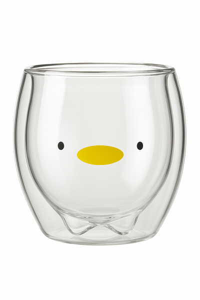 tasse verre double paroi motif animaux 3d mignons