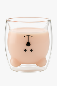 Tasse verre double paroi motifs animaux 3d
