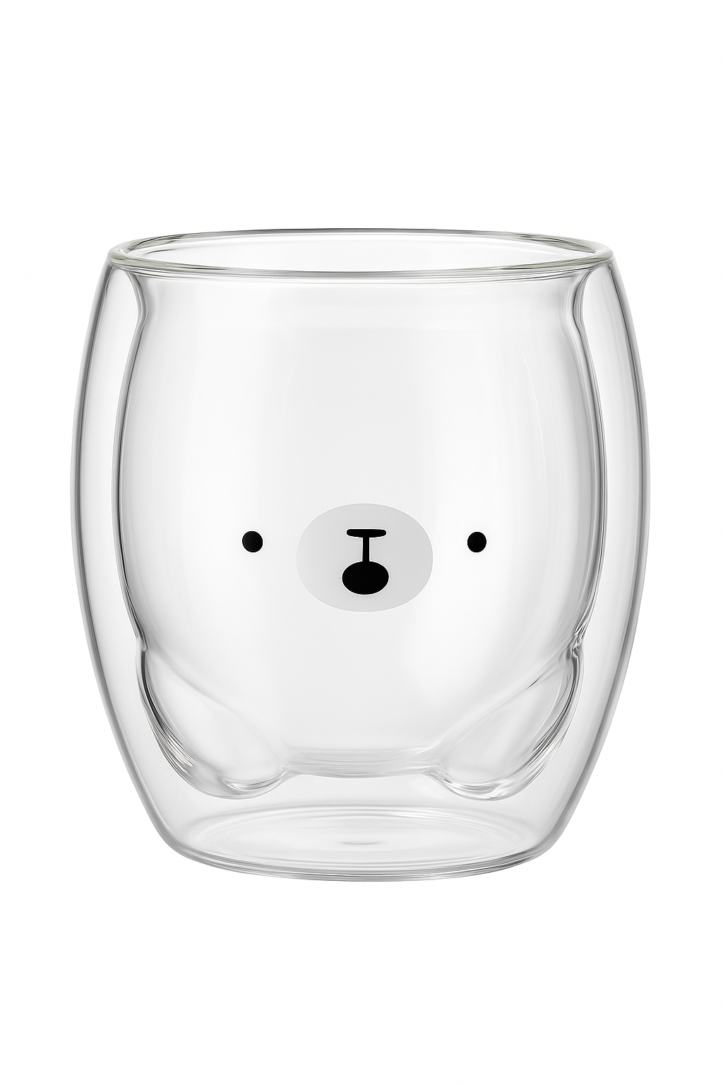 Tasse verre double paroi motifs ours canard 3d - vue 2 sur 2