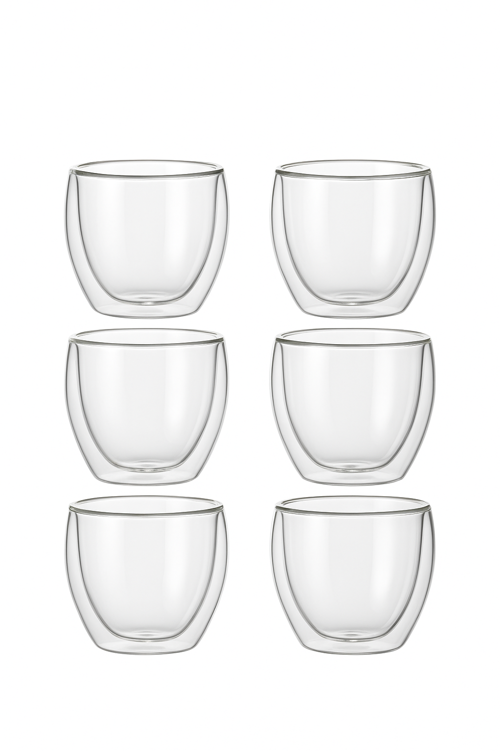 Tasses expresso verre double paroi isolante 80 450ml (lot de 6)