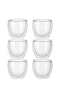 Tasses expresso verre double paroi isolante 80 450ml (lot de 6)