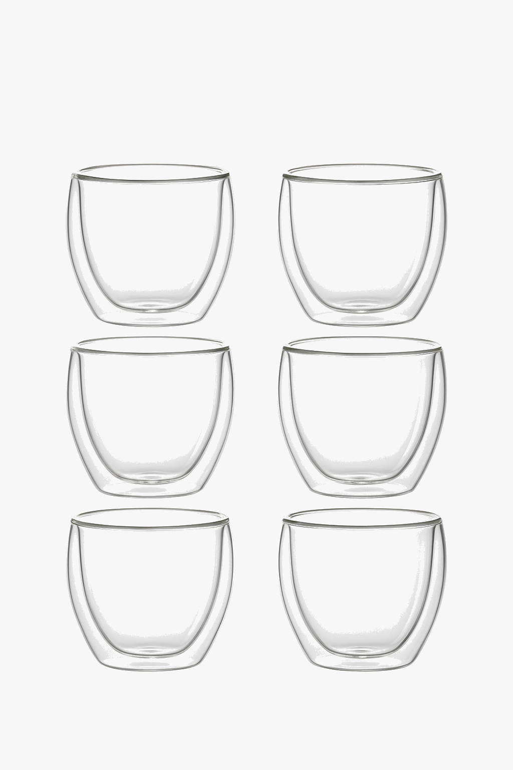 Tasses expresso verre double paroi isolante 80 450ml (lot de 6)