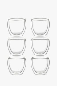 Tasses expresso verre double paroi isolante 80 450ml (lot de 6)